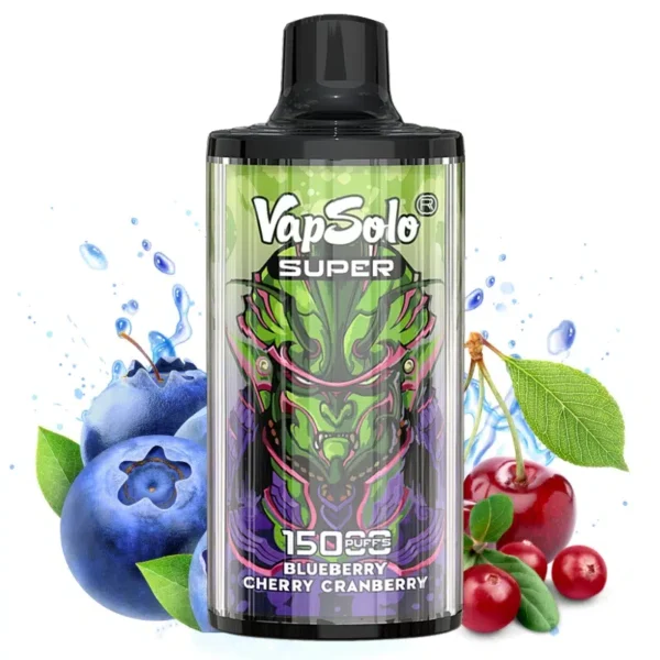 VapSolo Super 15000 Disposable Vape – 15,000 Puffs, 25mL E-liquid, Mesh Coil, Type-C Rechargeable, Adjustable Airflow