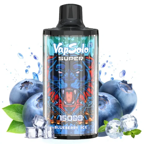 VapSolo Super 15000 Disposable Vape – 15,000 Puffs, 25mL E-liquid, Mesh Coil, Type-C Rechargeable, Adjustable Airflow