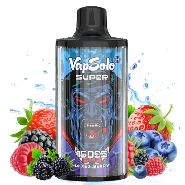 VapSolo Super 15000 Disposable Vape – 15,000 Puffs, 25mL E-liquid, Mesh Coil, Type-C Rechargeable, Adjustable Airflow