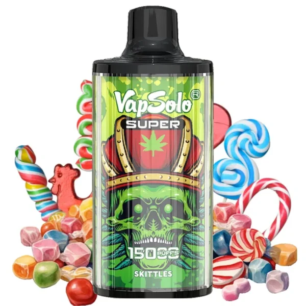 VapSolo Super 15000 Disposable Vape – 15,000 Puffs, 25mL E-liquid, Mesh Coil, Type-C Rechargeable, Adjustable Airflow