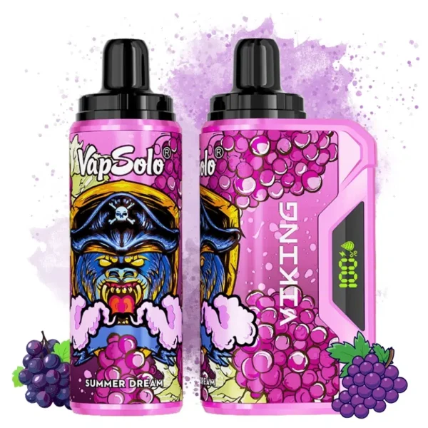 VapSolo Viking 12000 – 12,000 Puff Disposable Vape with LCD, 22mL E-liquid & Mesh Coil