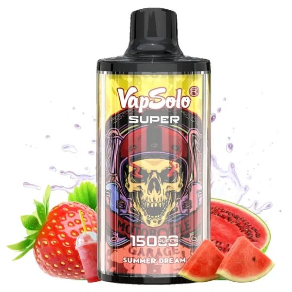 VapSolo Super 15000 Disposable Vape – 15,000 Puffs, 25mL E-liquid, Mesh Coil, Type-C Rechargeable, Adjustable Airflow