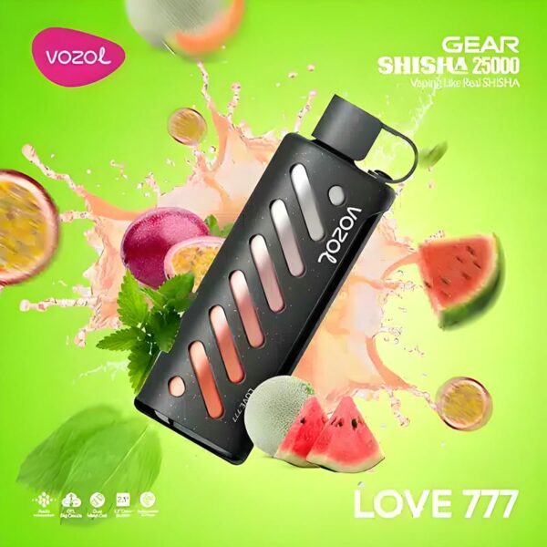 Vozol Gear Shisha 25K – 25,000 Puff Disposable Vape with 1000mAh Battery, 25mL E-liquid & Dual Mesh Coil