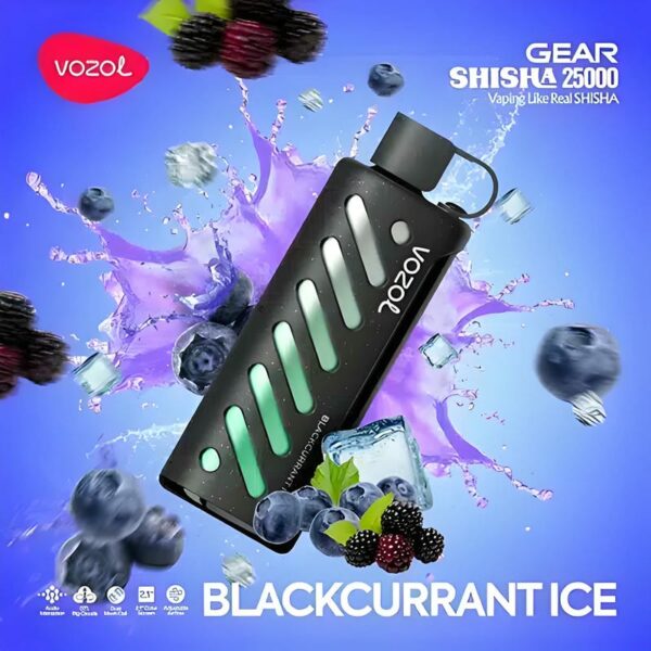 Vozol Gear Shisha 25K – 25,000 Puff Disposable Vape with 1000mAh Battery, 25mL E-liquid & Dual Mesh Coil