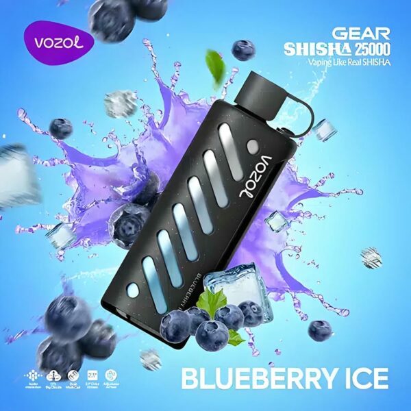 Vozol Gear Shisha 25K – 25,000 Puff Disposable Vape with 1000mAh Battery, 25mL E-liquid & Dual Mesh Coil