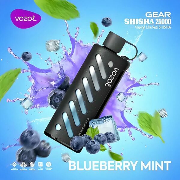 Vozol Gear Shisha 25K – 25,000 Puff Disposable Vape with 1000mAh Battery, 25mL E-liquid & Dual Mesh Coil