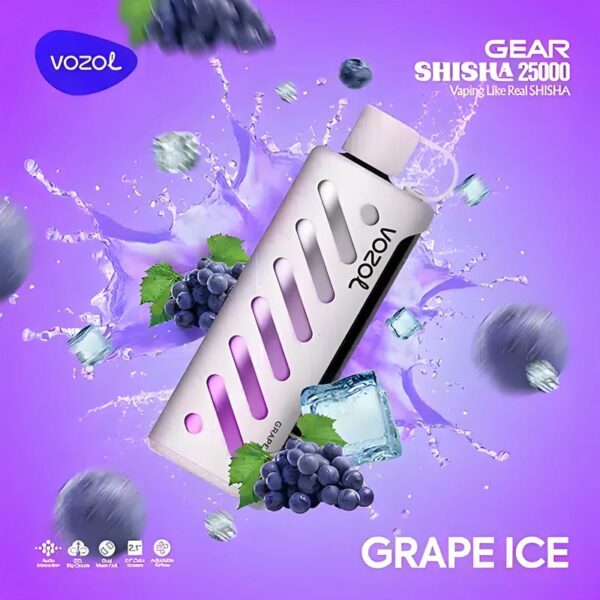 Vozol Gear Shisha 25K – 25,000 Puff Disposable Vape with 1000mAh Battery, 25mL E-liquid & Dual Mesh Coil