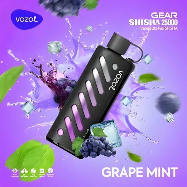 Vozol Gear Shisha 25K – 25,000 Puff Disposable Vape with 1000mAh Battery, 25mL E-liquid & Dual Mesh Coil