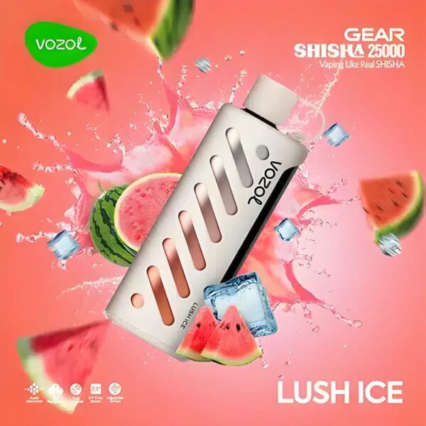 Vozol Gear Shisha 25K – 25,000 Puff Disposable Vape with 1000mAh Battery, 25mL E-liquid & Dual Mesh Coil