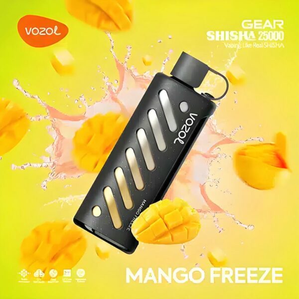 Vozol Gear Shisha 25K – 25,000 Puff Disposable Vape with 1000mAh Battery, 25mL E-liquid & Dual Mesh Coil