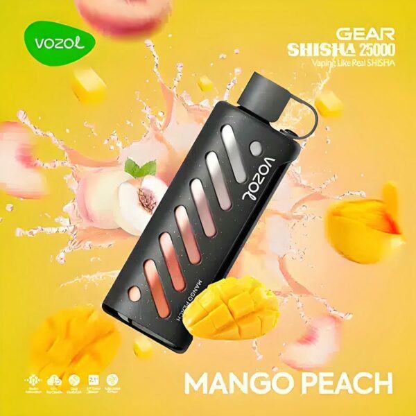 Vozol Gear Shisha 25K – 25,000 Puff Disposable Vape with 1000mAh Battery, 25mL E-liquid & Dual Mesh Coil