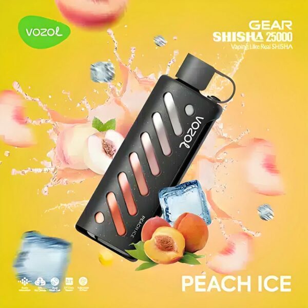 Vozol Gear Shisha 25K – 25,000 Puff Disposable Vape with 1000mAh Battery, 25mL E-liquid & Dual Mesh Coil