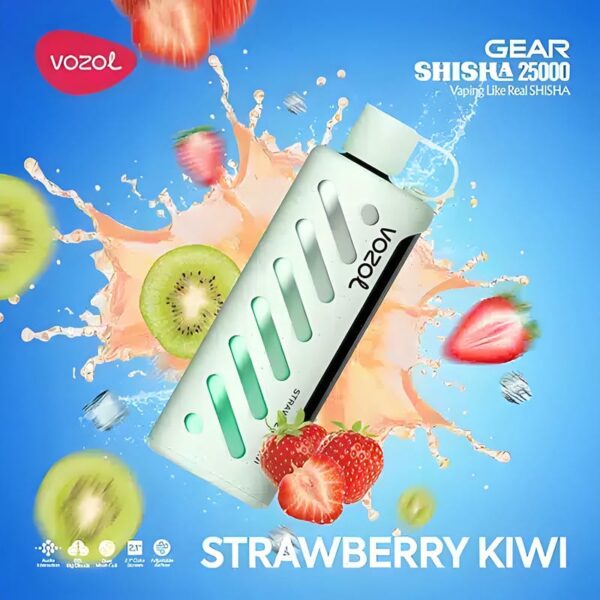 Vozol Gear Shisha 25K – 25,000 Puff Disposable Vape with 1000mAh Battery, 25mL E-liquid & Dual Mesh Coil