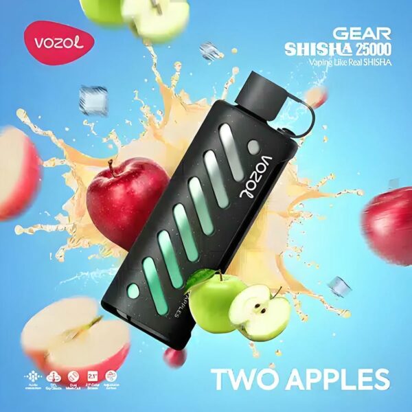 Vozol Gear Shisha 25K – 25,000 Puff Disposable Vape with 1000mAh Battery, 25mL E-liquid & Dual Mesh Coil