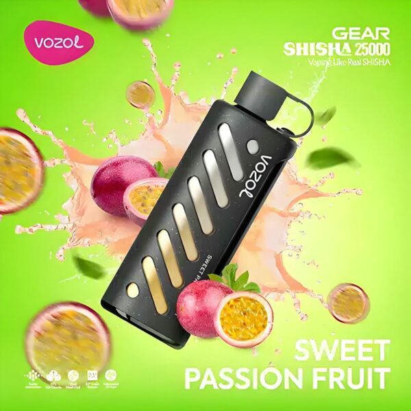 Vozol Gear Shisha 25K – 25,000 Puff Disposable Vape with 1000mAh Battery, 25mL E-liquid & Dual Mesh Coil