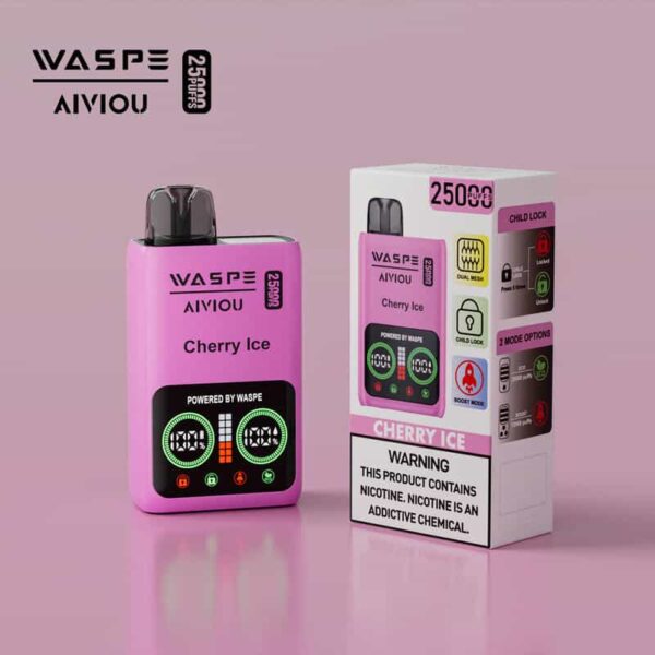 WASPE 25000 Puffs Disposable Vape – Dual Mesh Coil, LCD Display, Type-C Rechargeable