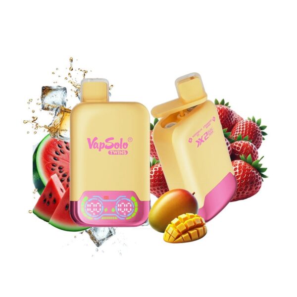 VapSolo Twins 20000 Puffs Disposable Vape – Dual Flavor, 25mL E-liquid, Rechargeable Battery, Mesh Coil, Adjustable Airflow