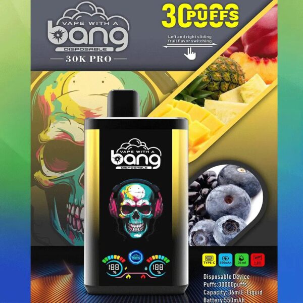 Bang 30K PRO Disposable Vape – 30,000 Puffs, Dual Flavors, LED Display, Long-Lasting Power