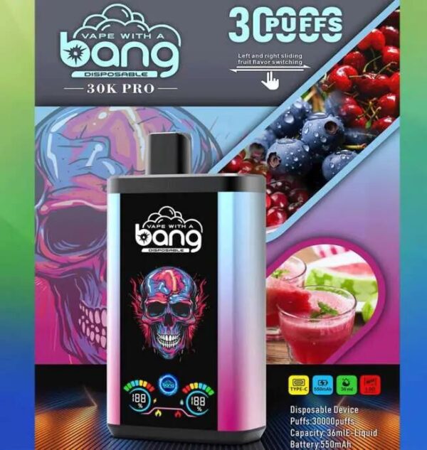 Bang 30K PRO Disposable Vape – 30,000 Puffs, Dual Flavors, LED Display, Long-Lasting Power