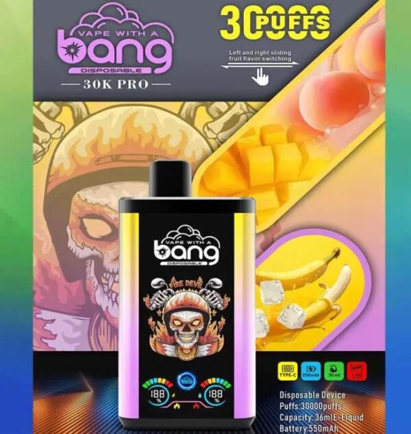Bang 30K PRO Disposable Vape – 30,000 Puffs, Dual Flavors, LED Display, Long-Lasting Power