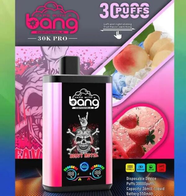 Bang 30K PRO Disposable Vape – 30,000 Puffs, Dual Flavors, LED Display, Long-Lasting Power