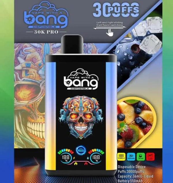 Bang 30K PRO Disposable Vape – 30,000 Puffs, Dual Flavors, LED Display, Long-Lasting Power