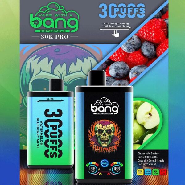 Bang 30K PRO Disposable Vape – 30,000 Puffs, Dual Flavors, LED Display, Long-Lasting Power