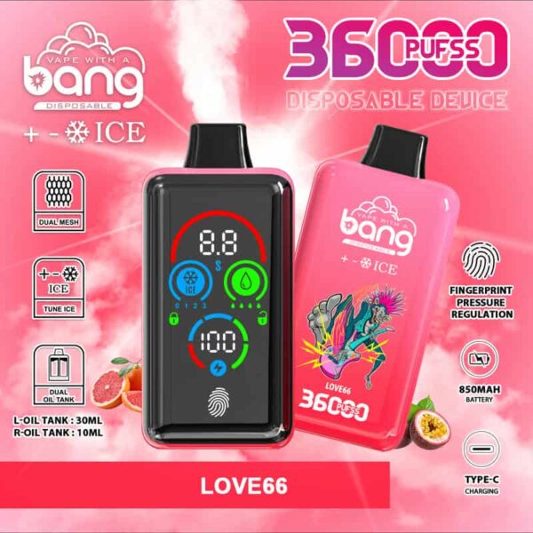 Bang 36000 Puffs – Smart Power Regulating Disposable Vape with Fingerprint Unlock
