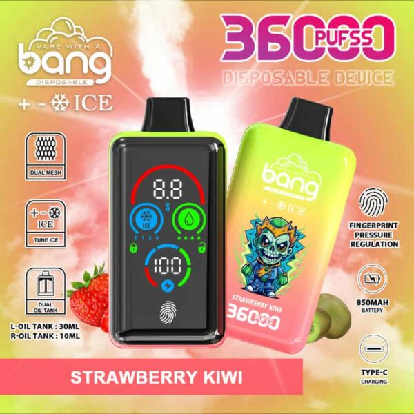 Bang 36000 Puffs – Smart Power Regulating Disposable Vape with Fingerprint Unlock