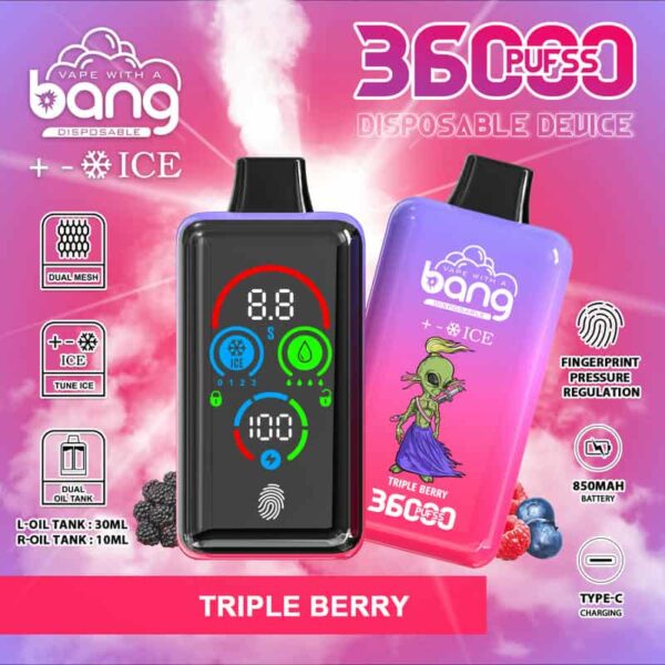Bang 36000 Puffs – Smart Power Regulating Disposable Vape with Fingerprint Unlock