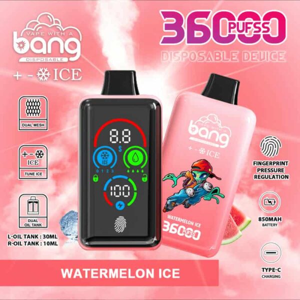 Bang 36000 Puffs – Smart Power Regulating Disposable Vape with Fingerprint Unlock