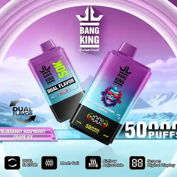 Bang King 50000 – Double Taste Disposable Vape with LCD & Nicotine Options (2%/3%/5%)