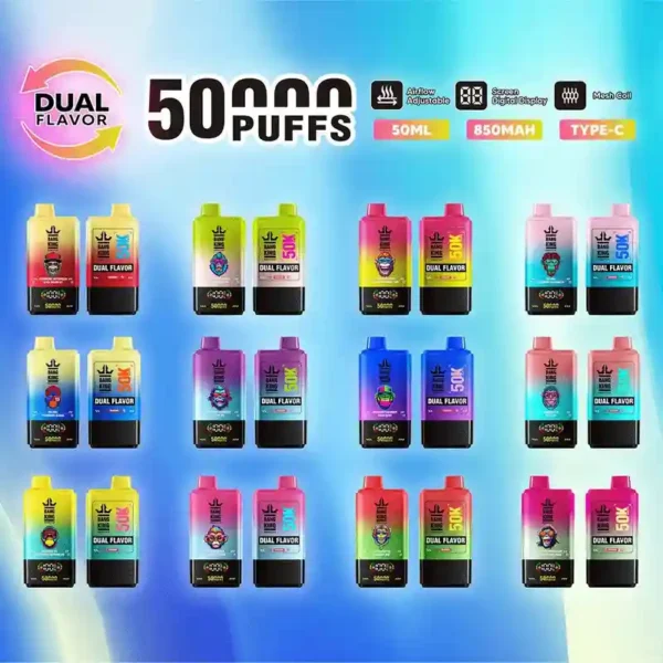 Bang King 50000 – Double Taste Disposable Vape with LCD & Nicotine Options (2%/3%/5%)
