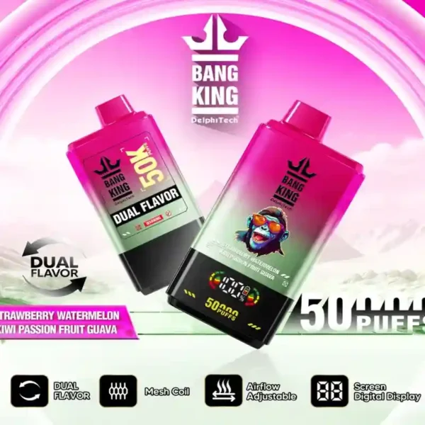 Bang King 50000 – Double Taste Disposable Vape with LCD & Nicotine Options (2%/3%/5%)