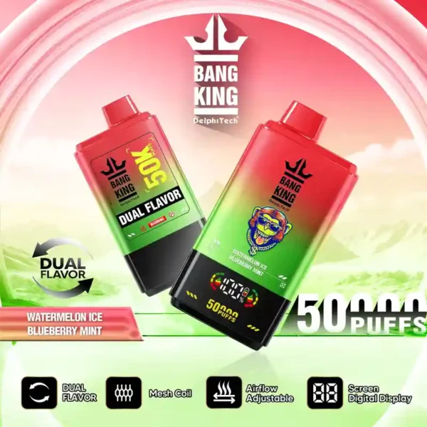 Bang King 50000 – Double Taste Disposable Vape with LCD & Nicotine Options (2%/3%/5%)