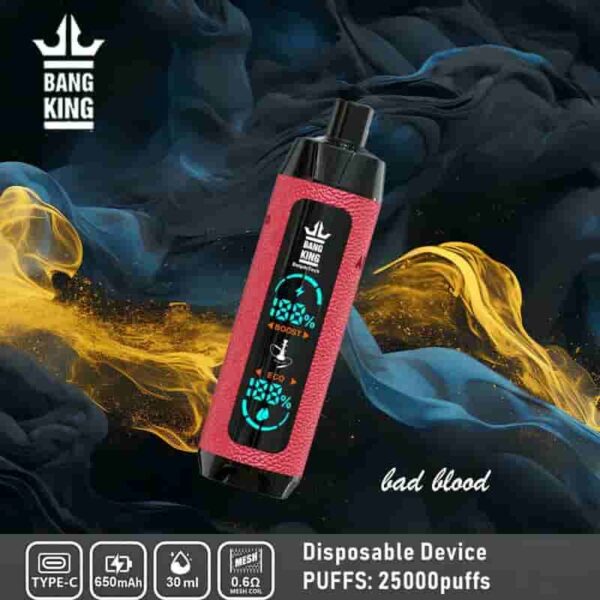 Bang King Shisha 25000 Puffs Vape – LED Display & Leather Design Disposable Pen