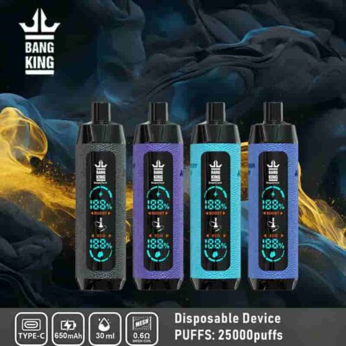 Bang King Shisha 25000 Puffs Vape – LED Display & Leather Design Disposable Pen