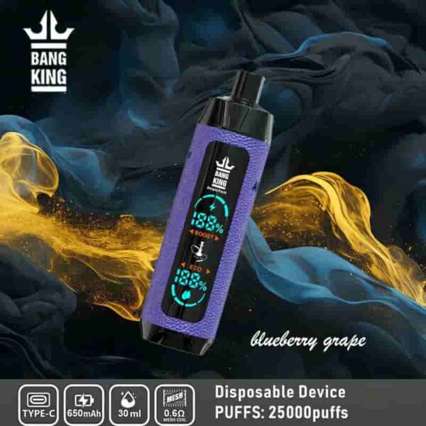 Bang King Shisha 25000 Puffs Vape – LED Display & Leather Design Disposable Pen