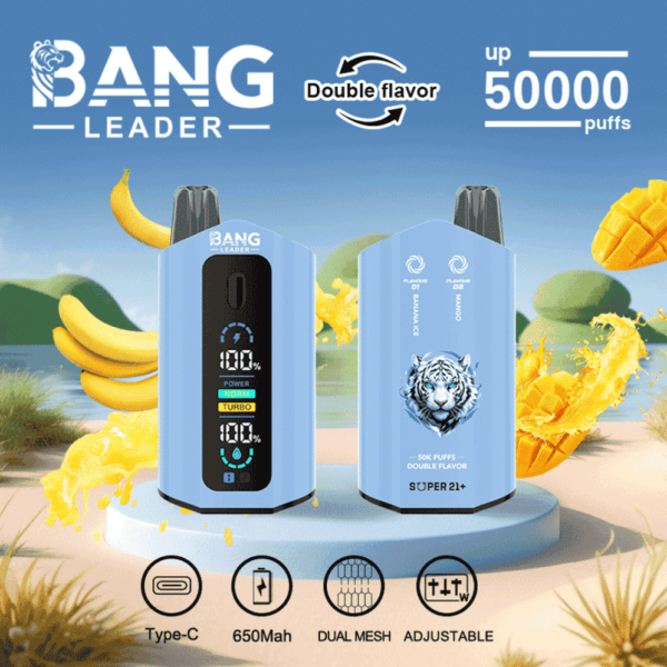 Bang Leader 50K Disposable Vape – Double Flavor, 2%/3%/5% Nicotine, LCD Screen