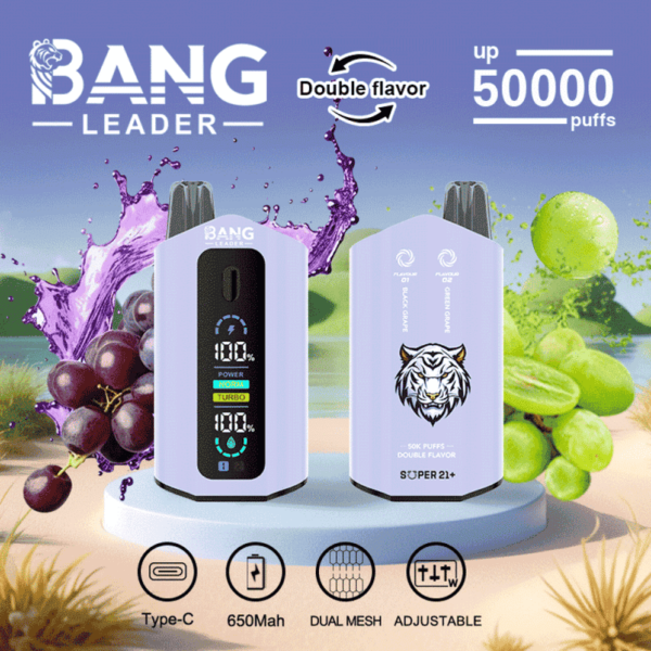 Bang Leader 50K Disposable Vape – Double Flavor, 2%/3%/5% Nicotine, LCD Screen