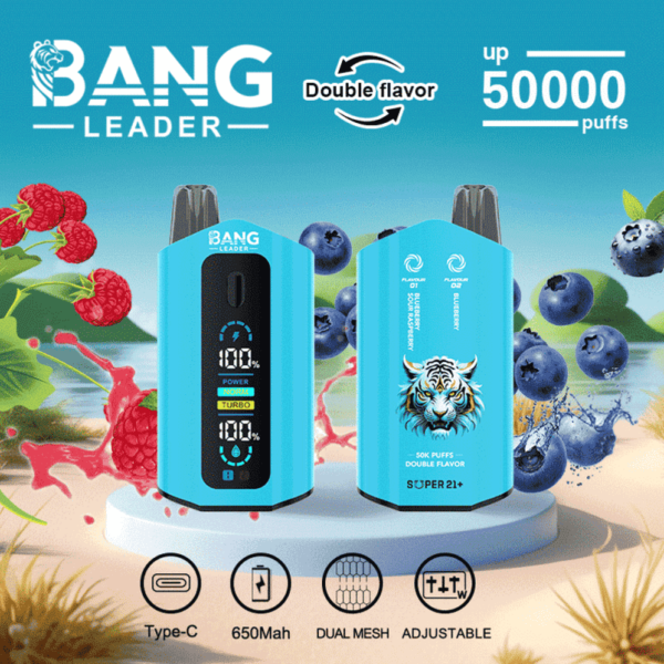 Bang Leader 50K Disposable Vape – Double Flavor, 2%/3%/5% Nicotine, LCD Screen