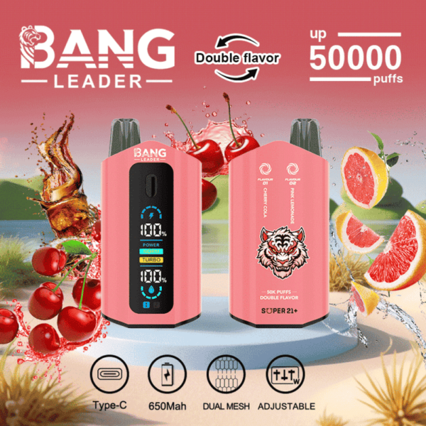 Bang Leader 50K Disposable Vape – Double Flavor, 2%/3%/5% Nicotine, LCD Screen