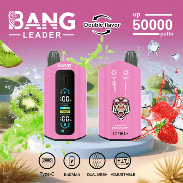 Bang Leader 50K Disposable Vape – Double Flavor, 2%/3%/5% Nicotine, LCD Screen