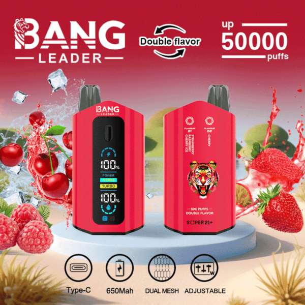Bang Leader 50K Disposable Vape – Double Flavor, 2%/3%/5% Nicotine, LCD Screen
