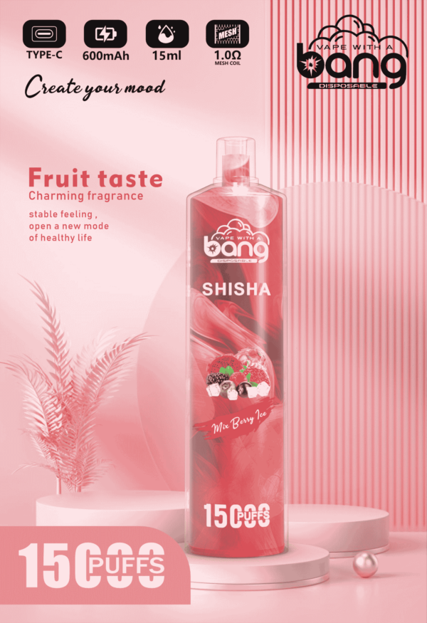 Bang SHISHA 15000 Puffs Direct to Lung Disposable Vape – High-Capacity E-Cigarette Pen