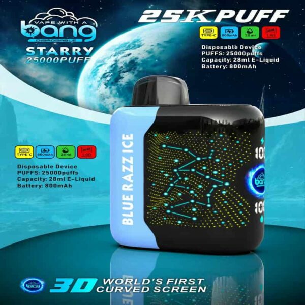 Bang Starry 25000 Puffs Disposable Vape with LED Display – High Capacity & Rechargeable