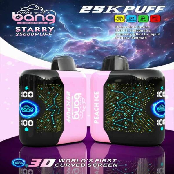 Bang Starry 25000 Puffs Disposable Vape with LED Display – High Capacity & Rechargeable