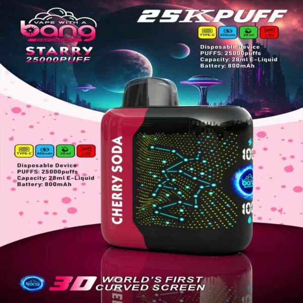 Bang Starry 25000 Puffs Disposable Vape with LED Display – High Capacity & Rechargeable