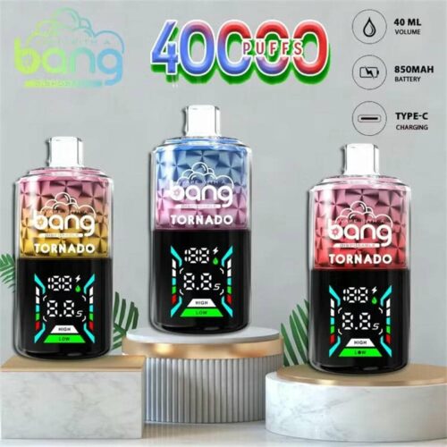 Bang Tornado 40000 Puffs – High Smoke Output, LED Screen, Long-Lasting Disposable Vape