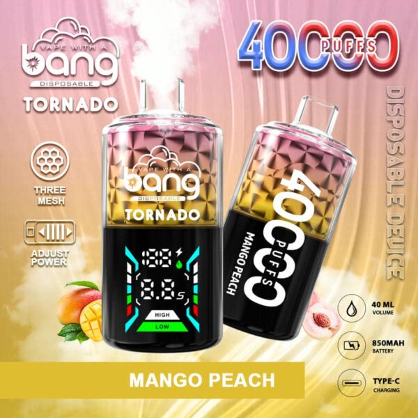 Bang Tornado 40000 Puffs – High Smoke Output, LED Screen, Long-Lasting Disposable Vape
